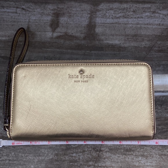 kate spade Bags Kate Spade Gold Metallic Wallet Wristlet Poshmark